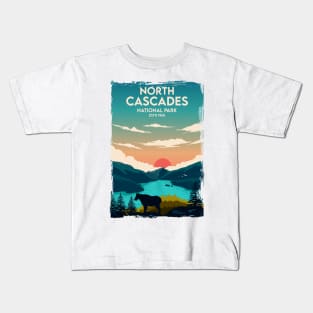 North Cascades National Park Travel Poster Kids T-Shirt